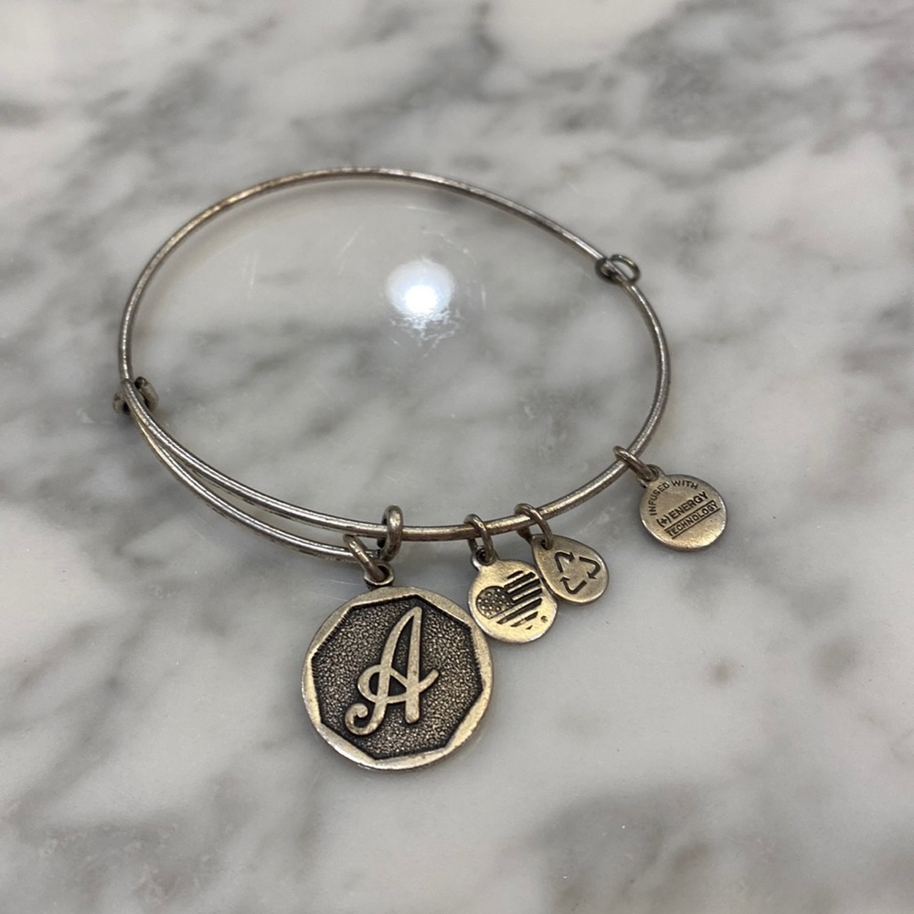 Alex and Ani silver A bracelet